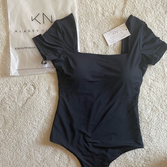Klassy Network Tops - NWT Klassy Network Square Neck Bramisuit